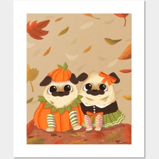 Pumpkin Pug Posters and Art